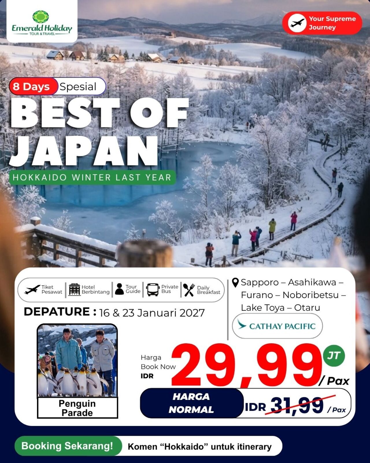 8DAY HOKKAIDO 16 & 23 JAN 27